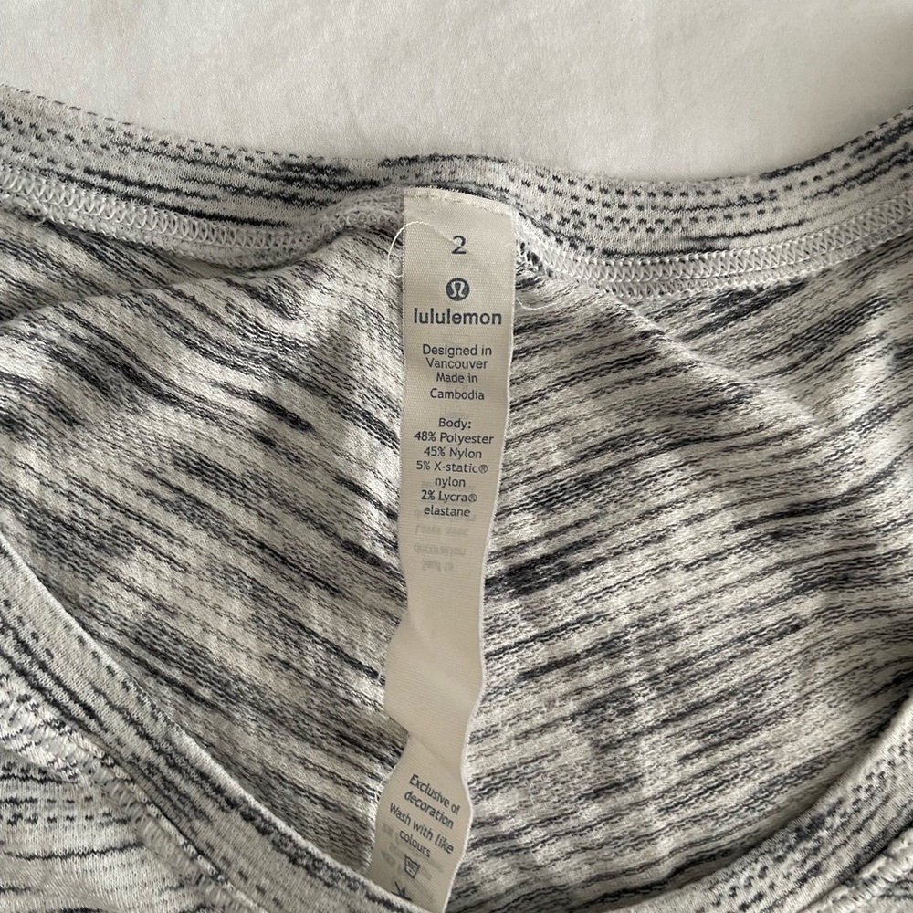 Lululemon 5 Mile Long Sleeve - Tiger Space Dye Black White - Picture 5 of 5